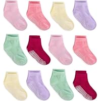 Zaples Baby Non Slip Grip Ankle Socks with Non Skid Soles for Infants Toddlers Kids Boys Girls