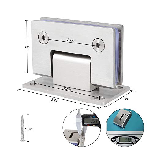 2Pack 90 Degree Shower Door Hinges, Heavy Duty Frameless Glass Door Hinges Stainless Steel Bathroom Gate Clamp For 8-12 Mm Toughened Glass, Rust & Corrosion Resistance #TOP1