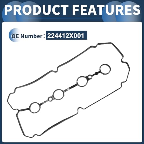 Image of Valve Cover Gasket, Cylinder Head Valve Seal Gasket No.224412X001 for Kia Rio 1.6L I4 2003-2005 Black, Rocker Cover Gasket 1 Pc