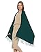 MaaMgic Schal Damen Warm Winter Herbst unifarben Baumwolle mit quasten/fransen, 20+ Farben Einfarbig & Kariert Pashmina Stola Schals MEHRWEG,Dunkel Grün
