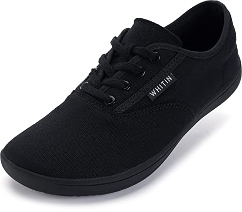 WHITIN Womens Canvas Minimalist Barefoot Sneakers Extra Wide Toe Box