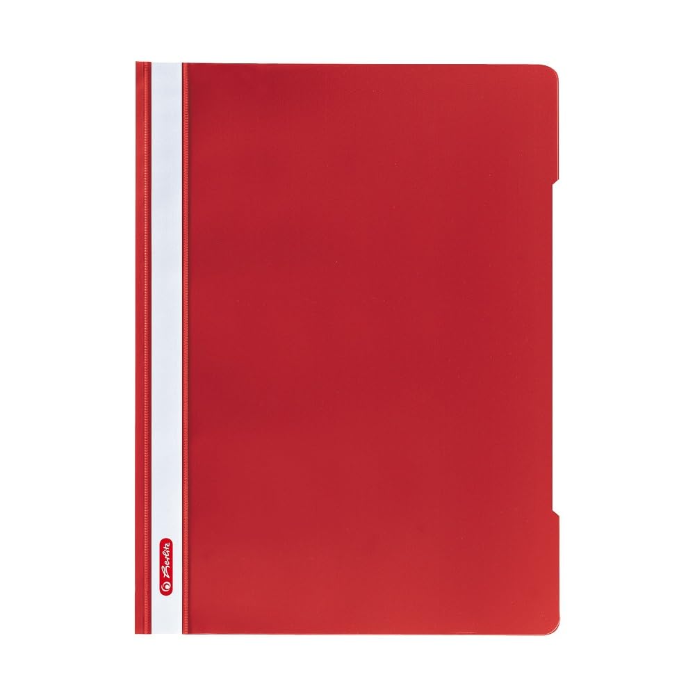 Herlitz A4 Paper Flat File - Red (Pack of 10)