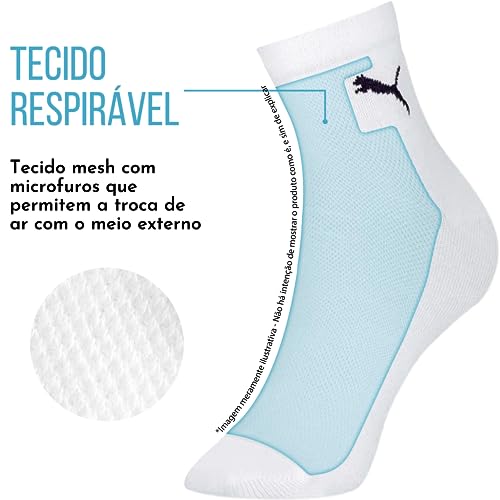 PUMA Kit 9 Meias de Algodão Esportiva Cano Medio 39-43 KIT - A