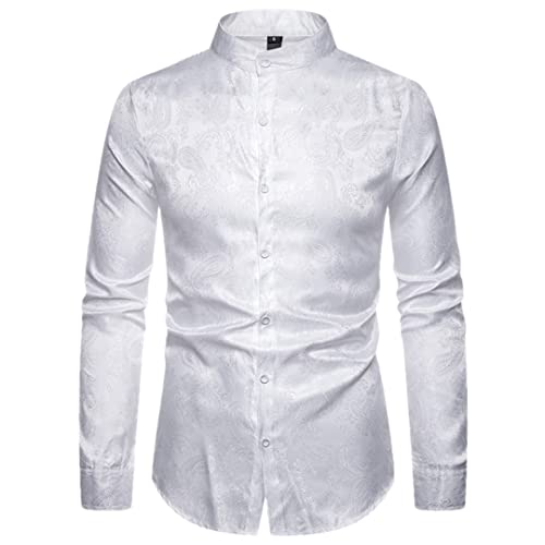 Chemise cachemire jacquard homme blanche M au tissage noble
