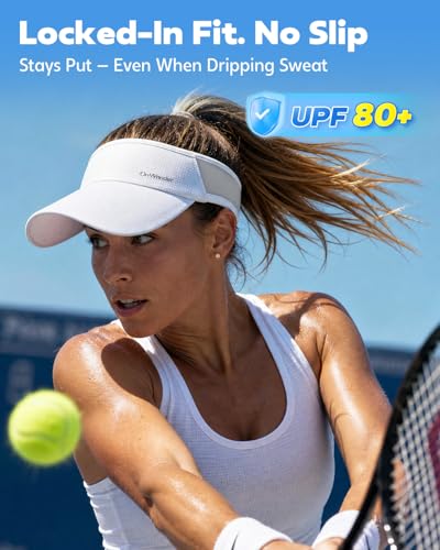 Image of Sport Sun Visor Hat for Women Men - Lightweight Stretchy Polyester Spandex Quick Dry Sweatband Wrinkle Resistant