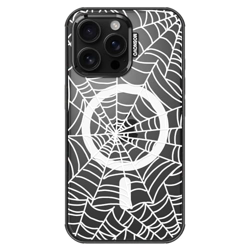 MOSNOVO for iPhone 16 Pro Max Case for MagSafe, Spider Web, Black