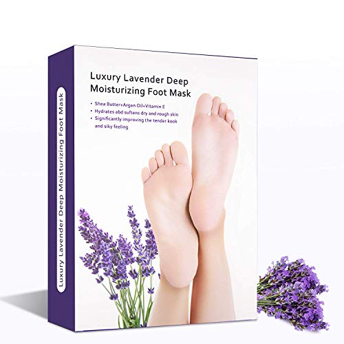 Foot Peel Mask, Peeling Away Calluses and Dead Skin Cell, Contain Lavender Essence, Exfoliating Foot Mask and Makes Your Feet Soft 2 Pairs ?1 x Exfoliating Foot Mask and 1 x Moisturizing Foot Mask?