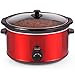 Price comparison product image Andrew James 8L Slow Cooker, Removeable Easy to Clean Ceramic Bowl, 3 Temperature Settings, Cool Touch Handles & Non-Slip Feet, Energy Efficient Slow cooker with Tempered Glass Lid (red).