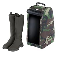 Hillington ® Wellington Boot Bag – Tough Durable Welly Boot Storage Bag with Full Length Double Zip Reinforced Base Mesh Vent Carry Handle Folds Flat for Easy Storage (Camouflage)
