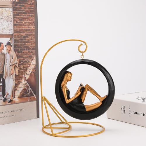 Figura Estatua Resina Mujer Yoga Leyendo 7.1" Alto miniatura 6