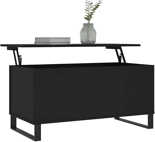 Miniatura 3 de Coffee Table Black 35.4x17.5 x17.7 Engineered Wood Cofee Table Side Tables Living Room Tables Mesas De Centro para Sala for Bedroom Balcony Park