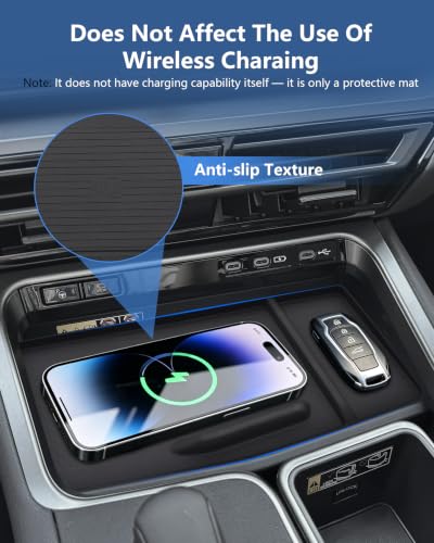 Image of 3PC Center Console Accessories for 2024-2026 Lexus TX (TX350 TX500h TX550h+), Non-Slip Silicone Cup Holder & Wireless Charging Mat & Storage Tray, Interior Liner Set Prevent Scratches Spills