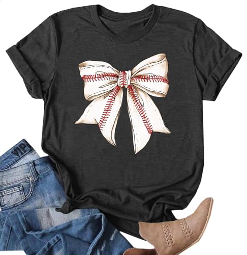 Baseball Shirt for Women Shirt Sleeve Top for Sports Casual Baseball Graphic Tee Game Day Gifts Funny Short Sleeve