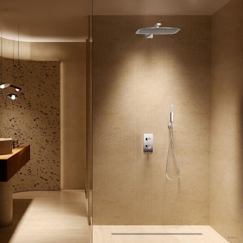 Douche encastrée thermostatique Nickel contre le calcaire et les brûlures - 8