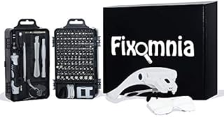 FIXOMNIA Reparatur-Kit Set mit 122 Teilen –Werkzeugset zur Reparatur von Handy Display Smartphone Laptop PC Notebook – Elektronik Präzisions Schraubendreher - Schraubenzieher Set + Lupenbrille