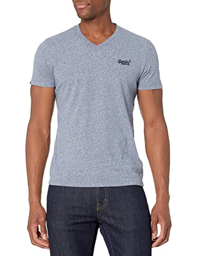 Superdry Men's Vintage Logo EMB VEE TEE, Tois Blue Grit, Medium