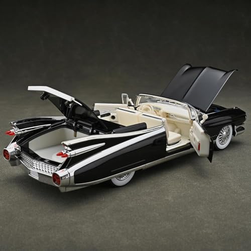 Image of 1:24 Scale Big Cadillac Eldorado Alloy Pickup Car Toy Metal Pull Back Diecast Car with Openable Door and Sound Light, Gifts Toys for Kids【Black】