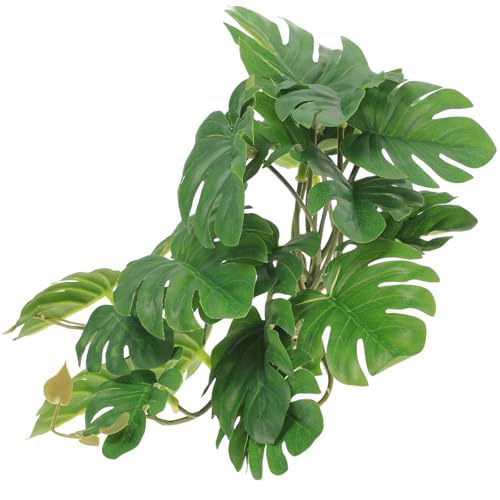 POPETPOP Ornements Paysagers D'aquarium en Plastique Vert pour Reptiles et Poissons, Décoration Réaliste Reproduisant l'environnement Naturel, pour Terrariums et Boîtes à Reptiles