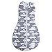 Woombie Grow with Me Baby Swaddle - Convertible Swaddle Fits Babies 0-9 Months - Expands to Wearable Blanket for Babies up to 18 Months (Bye Bye Cars, Grey)