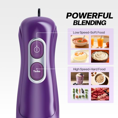 image for Turelar Immersion Blender Handheld, Corded Electric Blenders Portable 