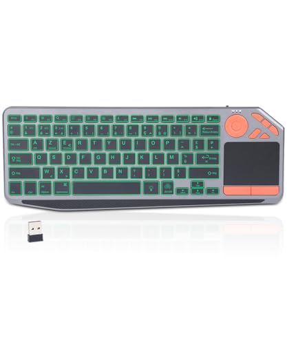 KOOCHUWAH Teclado inalámbrico AZERTY Retroiluminado con teclado táctil multimedia, teclado Bluetooth para iPad Tablet PC Smart TV Windows Android iOS KOOCHUWAH Teclado inalámbrico AZERTY Retroiluminado con teclado táctil multimedia, teclado Bluetooth para iPad Tablet PC Smart TV Windows Android iOS