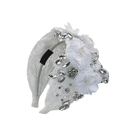 Bandeau perlé de broderie en dentelle haut de gamme pour coiffure chic de mariée