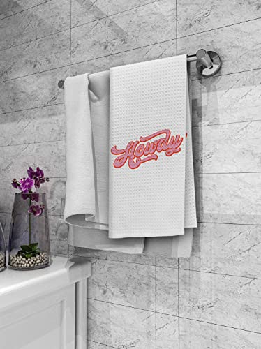 Dibor Hot Pink Preppy Howdy Kitchen Towels Dish Towels Dishcloth,Hot Pink Preppy Trendy Decorative Absorbent Drying Cloth Hand Towels Tea Towels For Bathroom Kitchen,Teen Girls Gifts #TOP2
