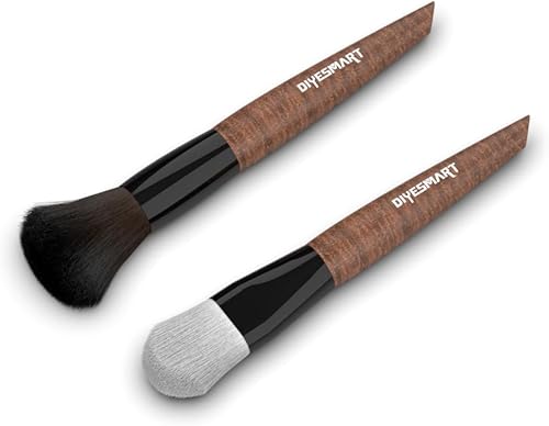 Miniatura 2 de DIYESMART Kit de cepillo de limpieza de 2 piezas con mango de madera, kit de cepillo de polvo para figuras, estatuas, modelos, manualidades