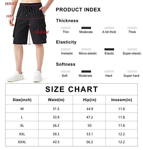 Mens Cargo 11 Inch Shorts For Hiking Golf Casual Athletic Quick Dry Ralaxed Fit Fishing Tactical Sports Shorts, Grey 3Xl #TOP5