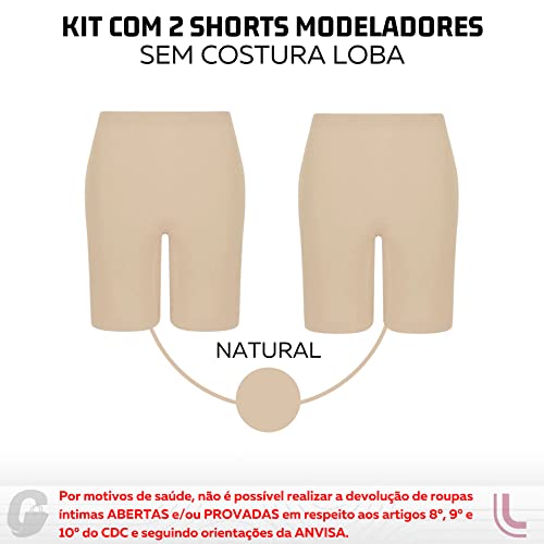 Kit 02 Shorts Lupo Modelador Poliamida Sem Costura Cintura Alta Forro Algodão Feminino Adulto | 2 Na