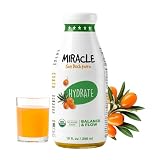 Miracle Sea Buckthorn HYDRATE – USDA Organic Sea Buckthorn Juice Drink | Omega 7 & Antioxidant Rich Superfruit | Apple, Carrot & Ginger Blend | No Added Sugar |10 fl oz Glass Bottle