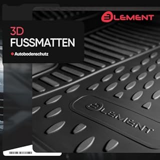 ELEMENT Set di Tappetini Auto in Gomma TPE 3D per Peugeot 208 | 2012-2019 | 100% adatti perfettamente, Gomma Auto Robusti, Tappetini Universali, Tappetini 3D