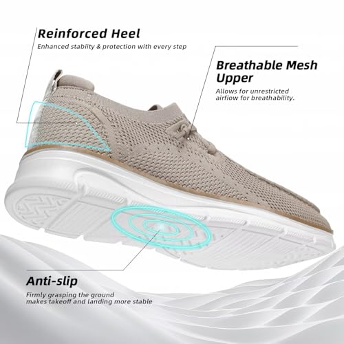 Image of Mens Slip-on Loafers Comfortable Boat Shoes Casual Walking Sneakers Mesh Business Oxfords Work Lightweight Soft Sole