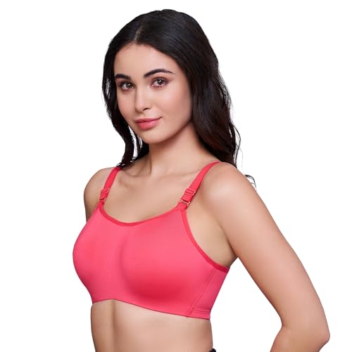 Image of TRYLO Riza Advancefit Women's Soft Padded Non-Wired Super Stretch Lycra Fabric High Round Neck Adjustable Broad Straps Everyday Wear Bra