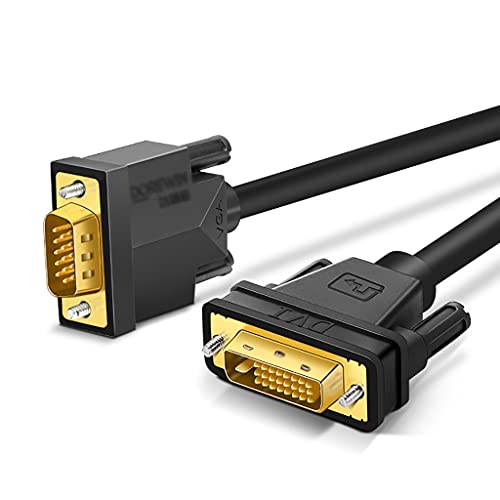 FSFS Pantalla Ordenador Cable DVI A VGA Monitor Cable MOTAL A Mayor A Soporte de cordón de Oro de Color Dorado 1080p Cover