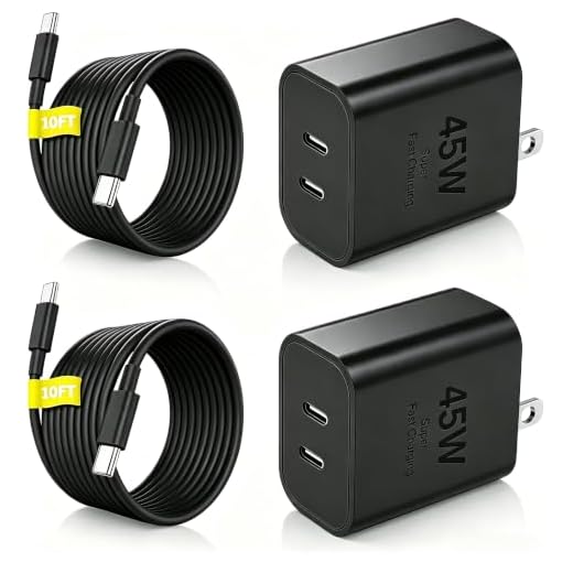 45W Dual Super Fast Charging Block and Long USB C to C Cable 10ft,Type C Wall Plug and Android Phone Charger Cord for Samsung Galaxy S26 Ultra/S25/S24/S23+/S22 Plus/S21/iPhone 18/Duo/17/16/15 Pro Max