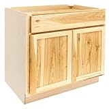 Quicklock RTA (Ready-to-Assemble) | Base Kitchen Cabinets - Shaker Style | Made in America (Rustic Hickory, 36' Wx34.5 Hx24 D Base)