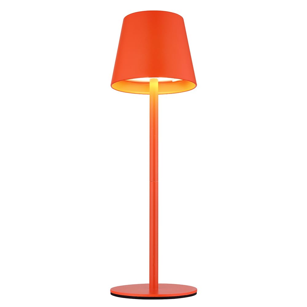 Außenleuchte Tischlampe Akku Tischleuchte Touchdimmer Flaschenaufsatz CCT, orange, USB-C, LED 3W 200Lm warm-kaltweiß, DxH 11,5x36 cm