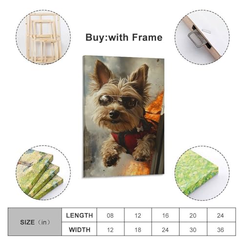 Terrier du Yorkshire tableau pour habiller un mur vide texturé