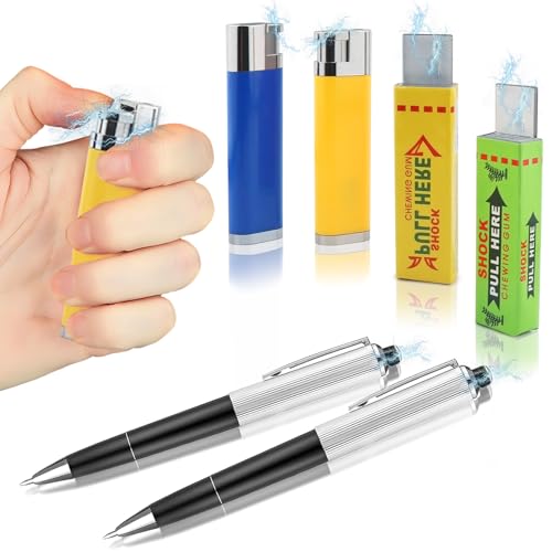 6 PCS Prank Toys, Fun Electric Shock Toys Such as pens, lighters, and Chewing Gum, indispensable Tools for Teasing Friends and Suitable for Parties and Humor.