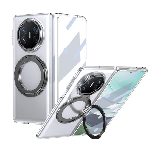 Étui Huawei Mate X5 transparent noir avec support et bague