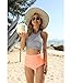 Mansy Women's 2PCS Tripe Padded Push Up High Waisted Bikini Swimsuit Swimwear Black