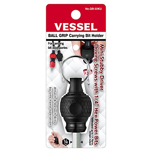 VESSEL - Ball Grip Carrying Bit Holder No.QB-22KU, Black - Image 2