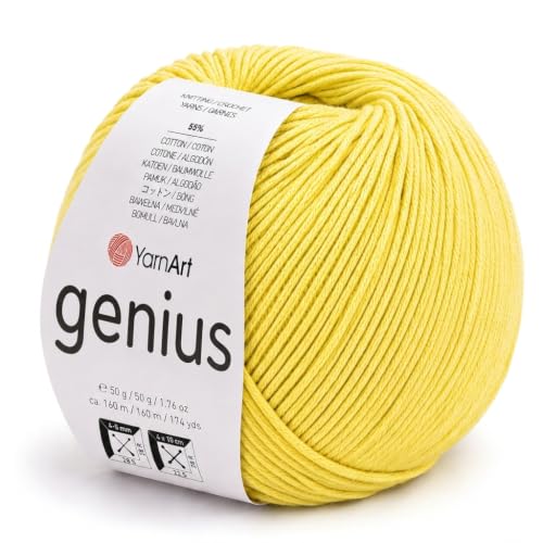 Image of YarnArt Genius Soft Cotton Blend Yarn, 1 Pack (1.76 oz / 174 Yds)