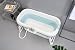 Faltbare Badewanne Erwachsene klappbare mobile bathtub für Badezimmer, Dusche und Balkon| Ideal für kleine Badezimmer Mit Seifenkorb, Nackenkissen, praktisch und tragbar (117, blau)