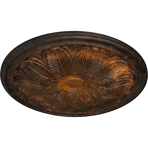 Image of Ekena Millwork CM22BORUS 22 5 /8 OD x 1 3 /4 P Bordeaux Ceiling Medallion (fits Canopies up to 3 1 /4), Rust