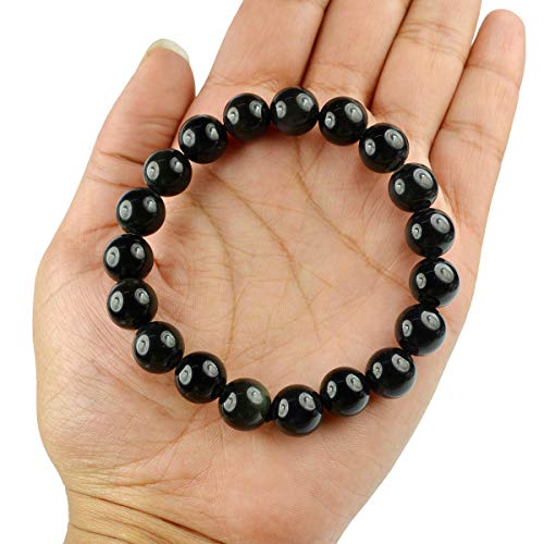 Image of Reiki Crystal Products Certified Natural Crystal Stone Round 10 mm Beads Bracelet for Men & Women | Reiki Charged Gemstone Jewellery Bracelet | Multiple Stone Variants Available