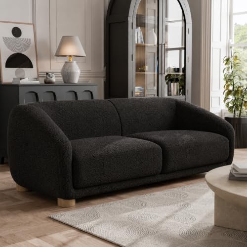 Image of Kaniel Premium Boucle Fabric 3 Seater Sofa for Living Room and Offices Black