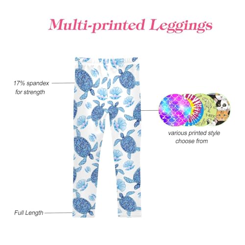 CaTaKu Printed Girls Toddler Leggings Kids Athletic Tights Pants Ankle Length 4-10 Year4