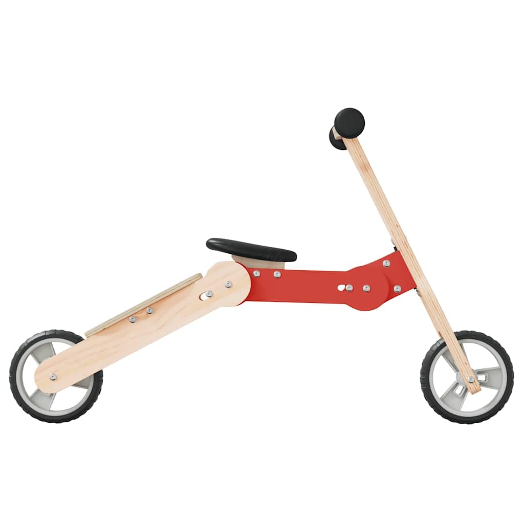 Trottinette Enfant 2 en 1 Rouge et Noir, draisienne avec siège en PU, Guidon réglable 135 degrés, Roues EVA, Porteur léger pour extérieur Jardin Cour, Charge 50 kg, 2 à 5 Ans